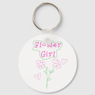 Pink Flowers Flower Girl Key Ring