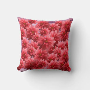 Pink Flowers Flower Power Cushion