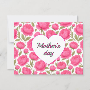 Pink flowers for Mother's Day Party Postcard