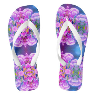 Pink flowers for Mum Flip Flops