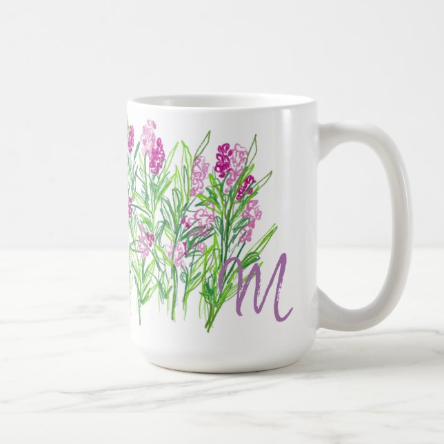 Pink Flowers Garden Design Mug (Right)