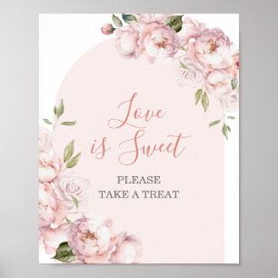 Pink Flowers Girl Baby In Bloom Love is Sweet Poster