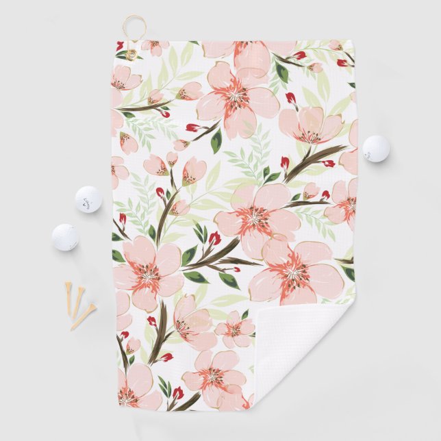Pink flowers golf towel (InSitu)