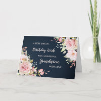 Pink Flowers Grandniece Birthday Card