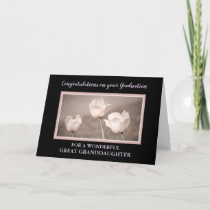 Pink Flowers Great GranddaughterGraduation Card