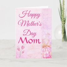 PINK FLOWERS HAPPY MOTHER'S DAY CARD