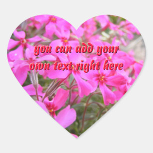 Pink Flowers Heart Stickers