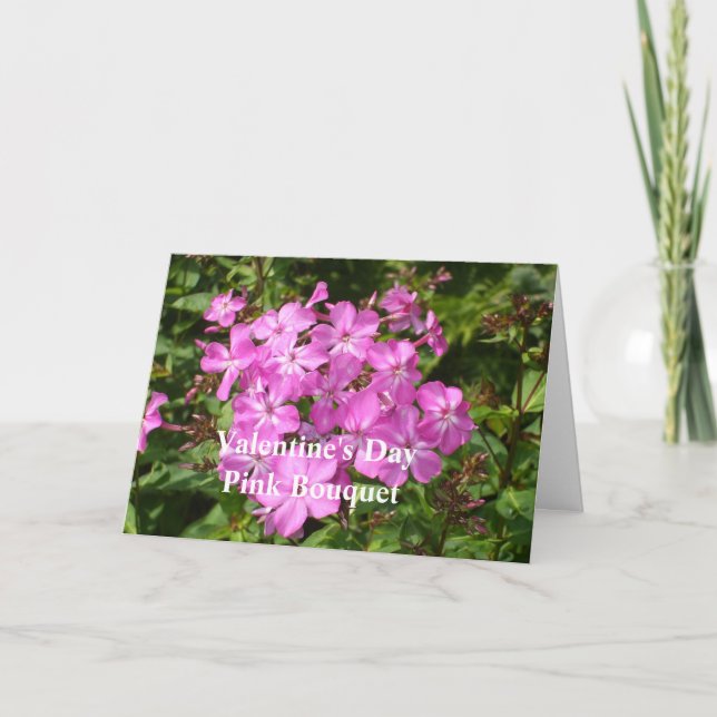 Pink Flowers Holiday Card (Front)