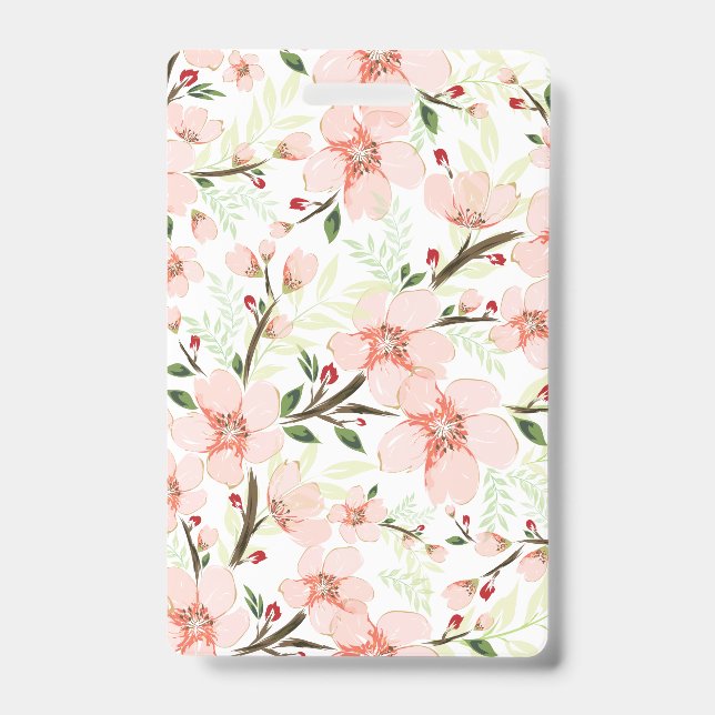 Pink flowers ID badge (Front)