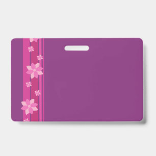 Pink Flowers ID Badge