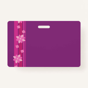 Pink Flowers ID Badge