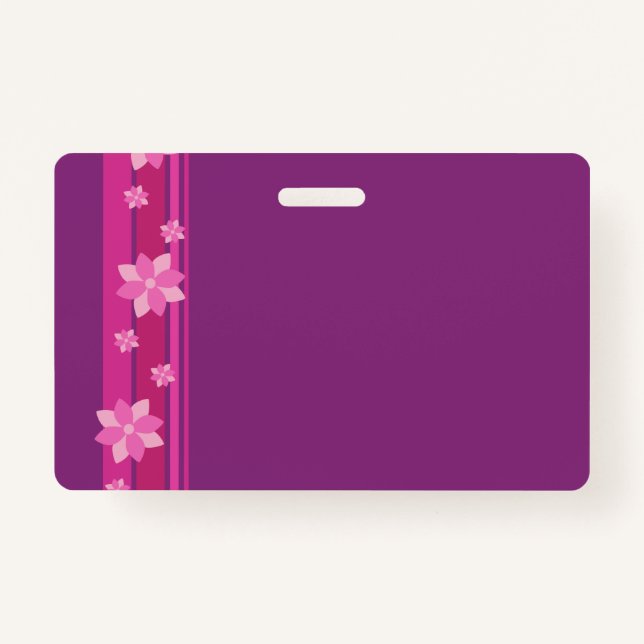 Pink Flowers ID Badge (Front)