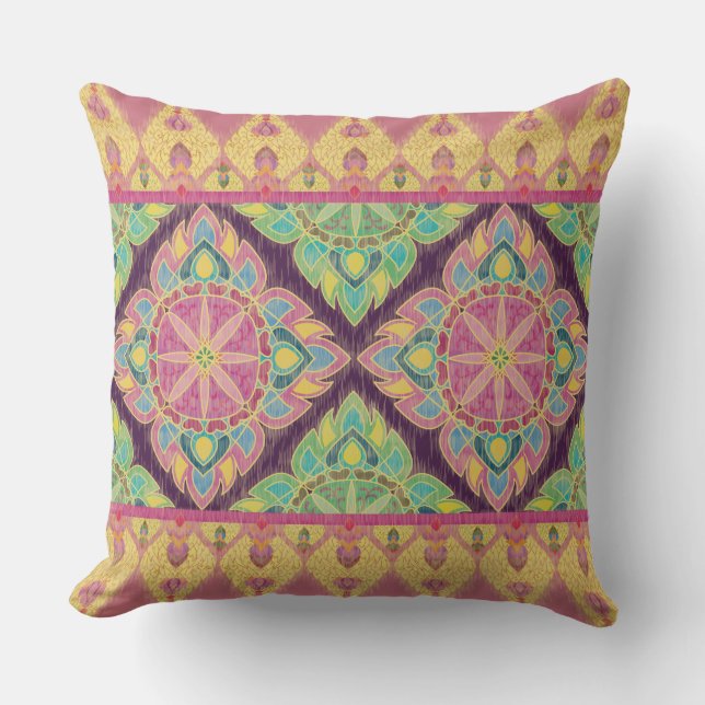 Pink Flowers in the Garden Cushion (Front)