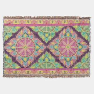Pink Flowers in the Garden Throw Blanket