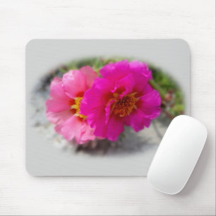 Pink flowers in the sun mouse mat