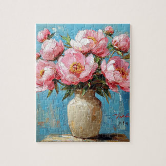 Pink Flowers In Vase puzzle