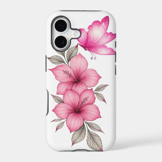 pink flowers iphone case