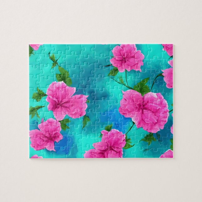 Pink Flowers Jigsaw Puzzle (Horizontal)
