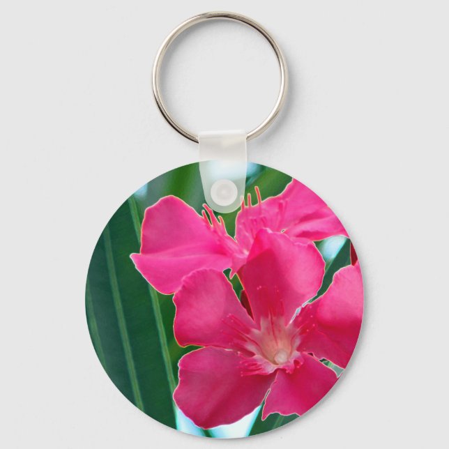 Pink Flowers Key Ring (Front)