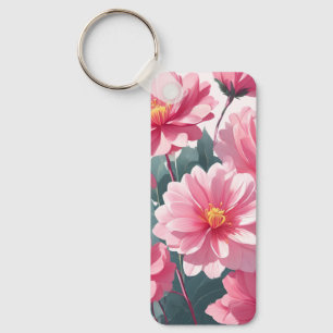 Pink Flowers Key Ring