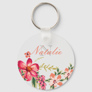 Pink Flowers Keychain