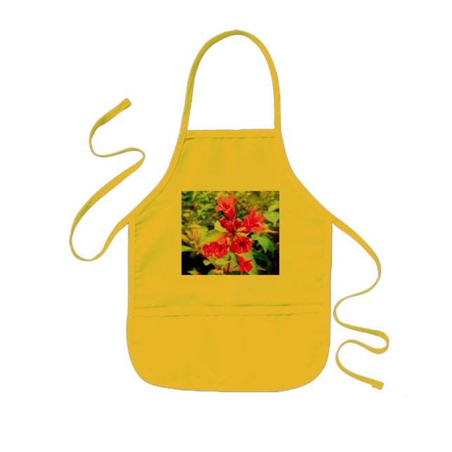 Pink flowers kids apron (Front)