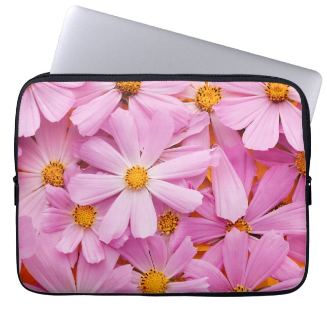 Pink Flowers Laptop Sleeve (Front)