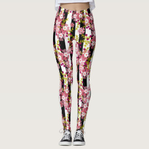 Pink flowers leggings