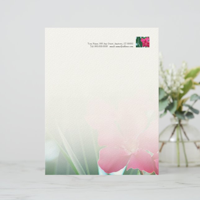 Pink Flowers Letterhead (Standing Front)