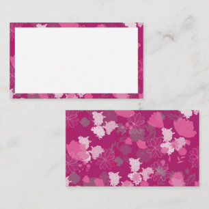 pink flowers loyalty card