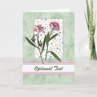 Pink  Flowers, Lt Green Water Colour - Customise Invitation
