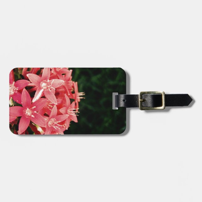 Pink Flowers Luggage Tag (Front Horizontal)