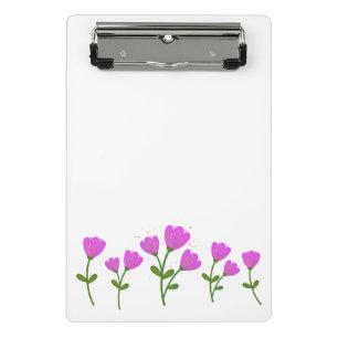 Pink Flowers Mini Clipboard