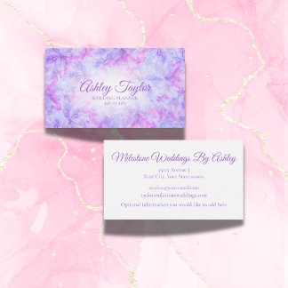 Pink Flowers Modern Watercolor Professional Business Card