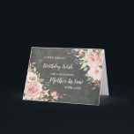 Pink Flowers Mother In Law Birthday Card<br><div class="desc">Pretty and thoughtful greeting card for your mother in law's birthday with light blush pink watercolor flowers,  chalkboard rustic pattern and hand lettered style text.</div>