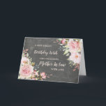 Pink Flowers Mother In Law Birthday Card<br><div class="desc">Pretty and thoughtful greeting card for your mother in law's birthday with light blush pink watercolor flowers,  chalkboard rustic pattern and hand lettered style text.</div>