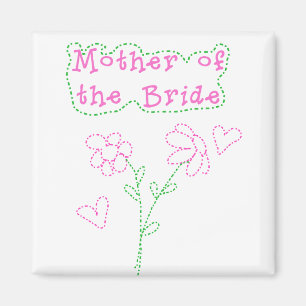 Pink Flowers Mother of Bride Magnet