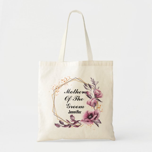 Pink flowers Mother of the groom Tote Bag (Front)