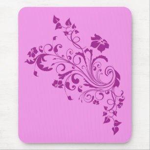 Pink Flowers Mouse Mat