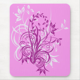 Pink Flowers Mouse Mat