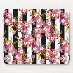 Pink flowers mouse mat
