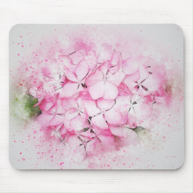 Pink Flowers Mouse Mat (Front)