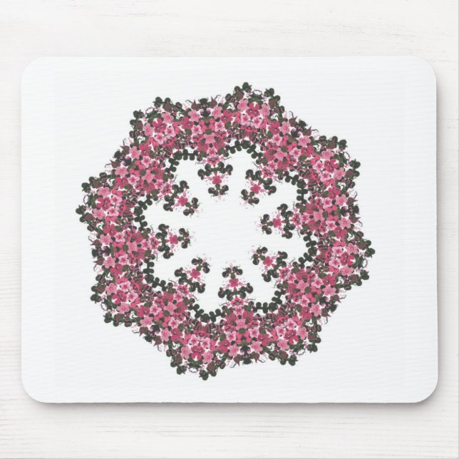 Pink Flowers Mouse Mat (Front)