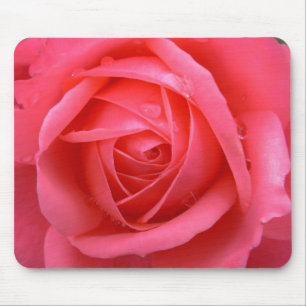 Pink Flowers Mousepad Red Rose Decor Gifts