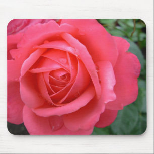 Pink Flowers Mousepad Red Rose Decor Gifts