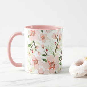 Pink flowers mug