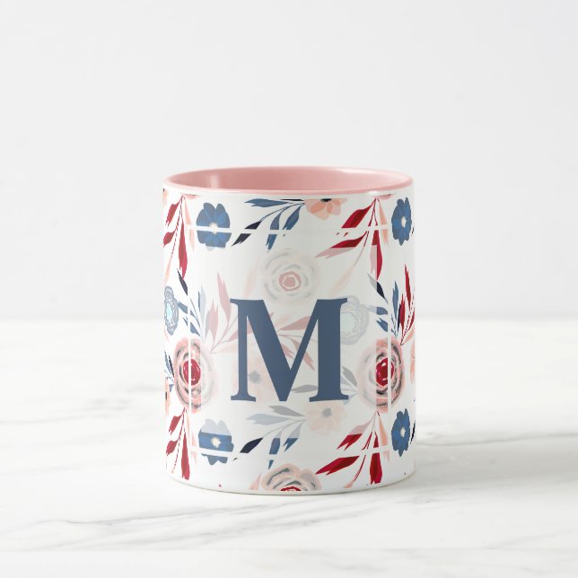 Pink flowers mug (Center)