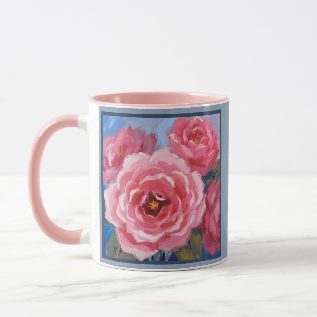 Pink Flowers Mug (Left)
