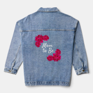 Pink Flowers Mum to Be Denim Jacket