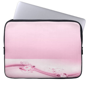 Pink Flowers n Waves Laptop Sleeve